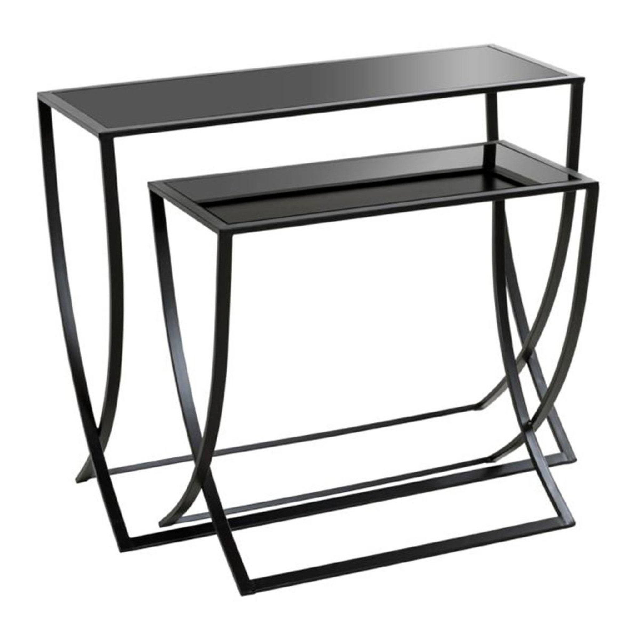 Paris Prix Lot de 2 tables d'appoint  anico  80cm noir laqué