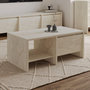 Voir la diapositive 4 : Habitat et Jardin Table basse en bois  Laris  - 90 x 45 x 35 cm - Travertin