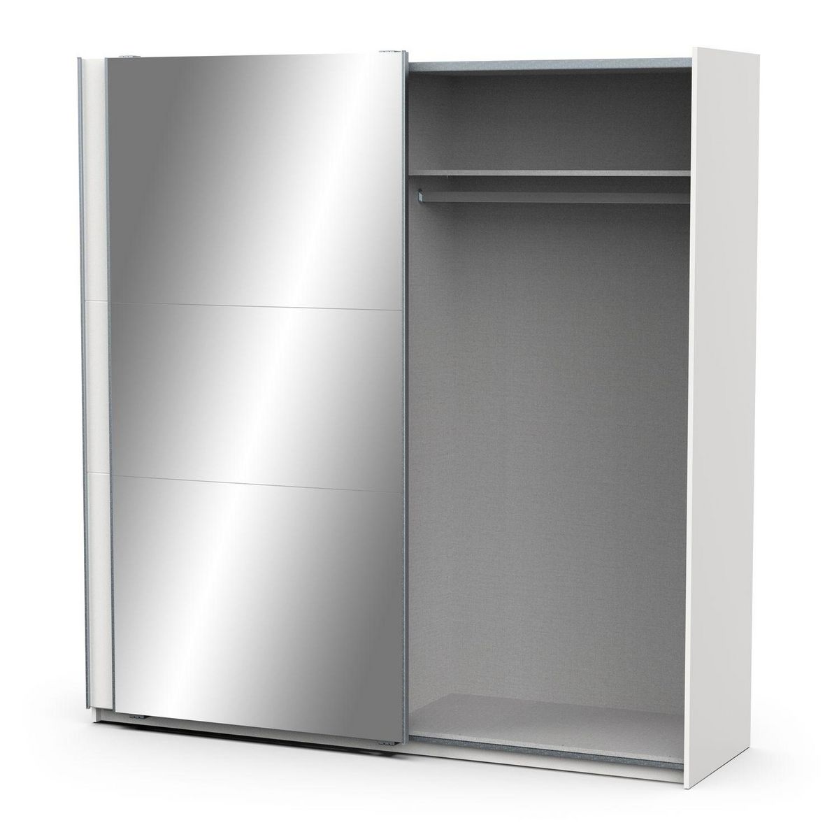 Armoire 2 portes coulissantes 1 miroir L200 cm THIBAULT