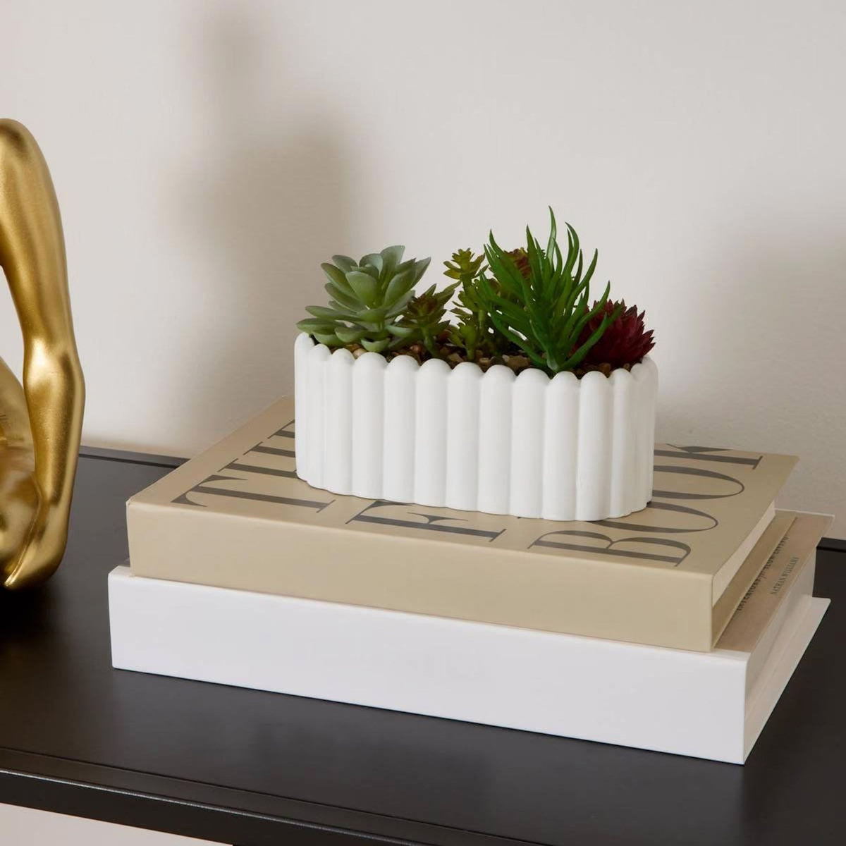 ATMOSPHERA Jardinière de Plantes Artificielles  Wida  15cm Blanc