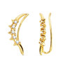 Voir la diapositive 1 : L'ATELIER D'AZUR Boucles d'Oreilles Or 18 Carats 750 Jaune - Contours Grimpeurs - Etoiles