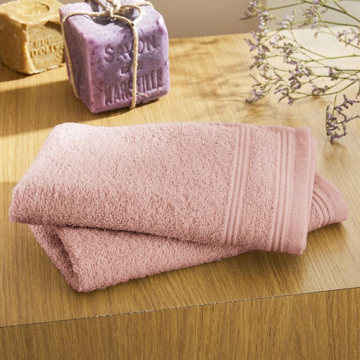 COTON PUR Lot de 2 serviettes invité  Spa  30 x 50 cm / 400 gr/m² -  - Lot de 2 Serviettes invité 30 x 50 cm