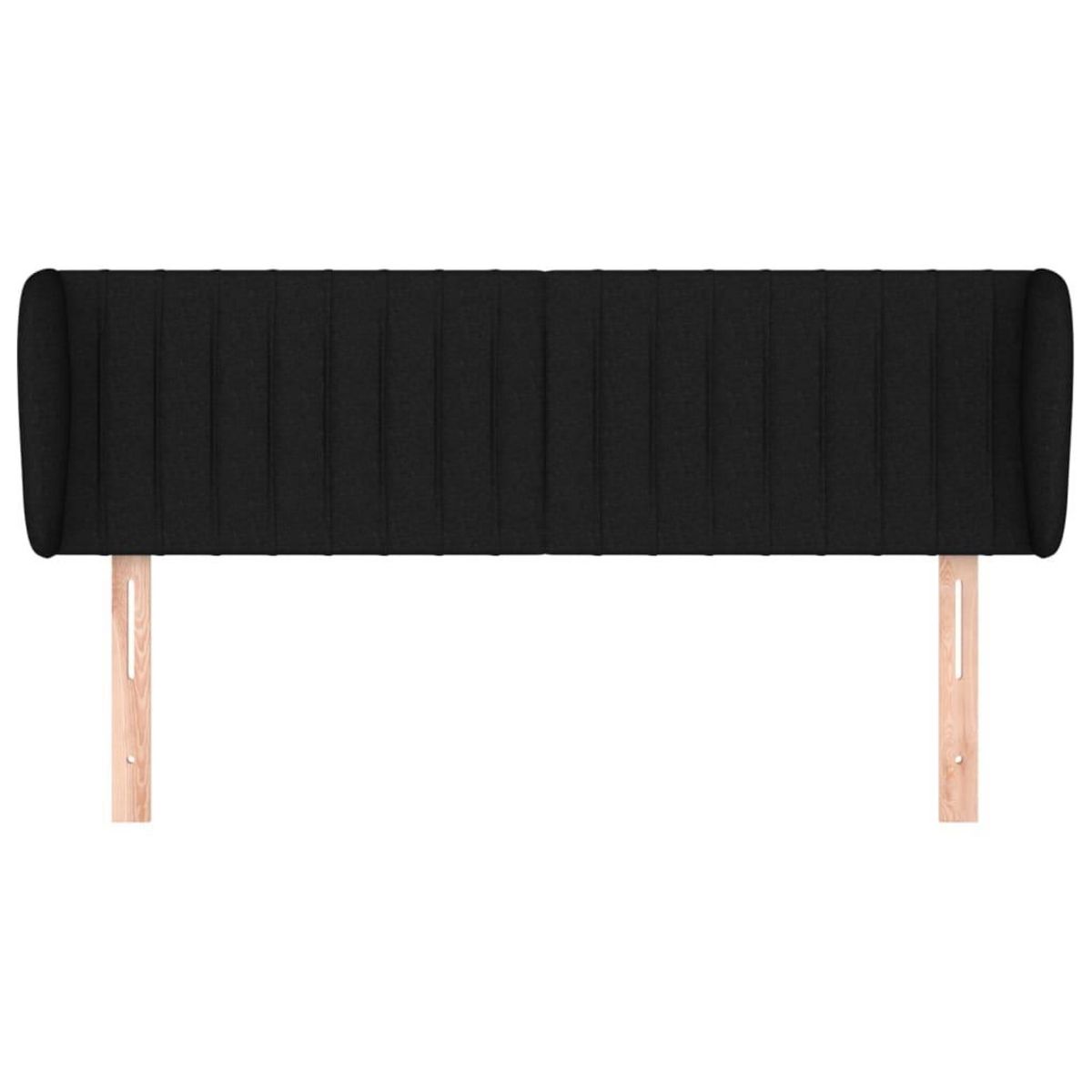 VIDAXL Tete de lit avec oreilles Noir 147x23x78/88 cm Tissu