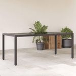 VIDAXL Table de jardin dessus en verre Noir 190x90x75cm Resine tressee