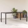 Voir la diapositive 1 : VIDAXL Table de jardin dessus en verre Noir 190x90x75cm Resine tressee