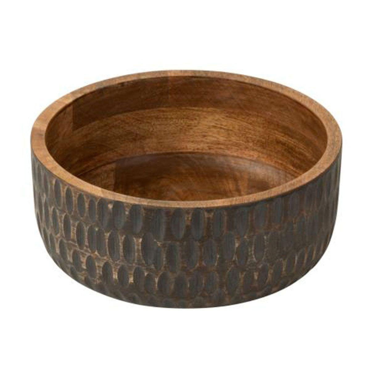 Paris Prix Coupelle Déco en Bois  Baso  25cm Naturel & Noir