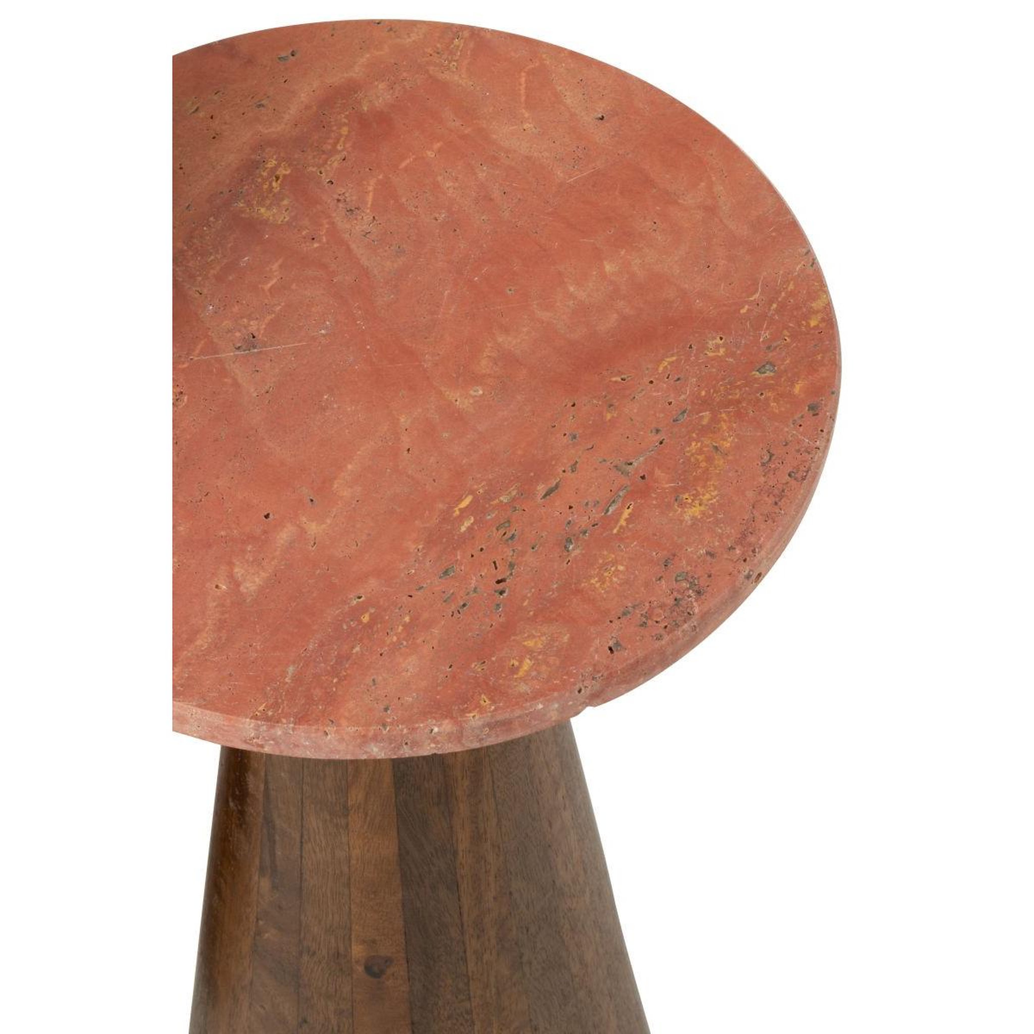 Voir la diapositive 4 : J-LINE Lot de 2 tables d'appoint en marbre  eula  53cm terracotta