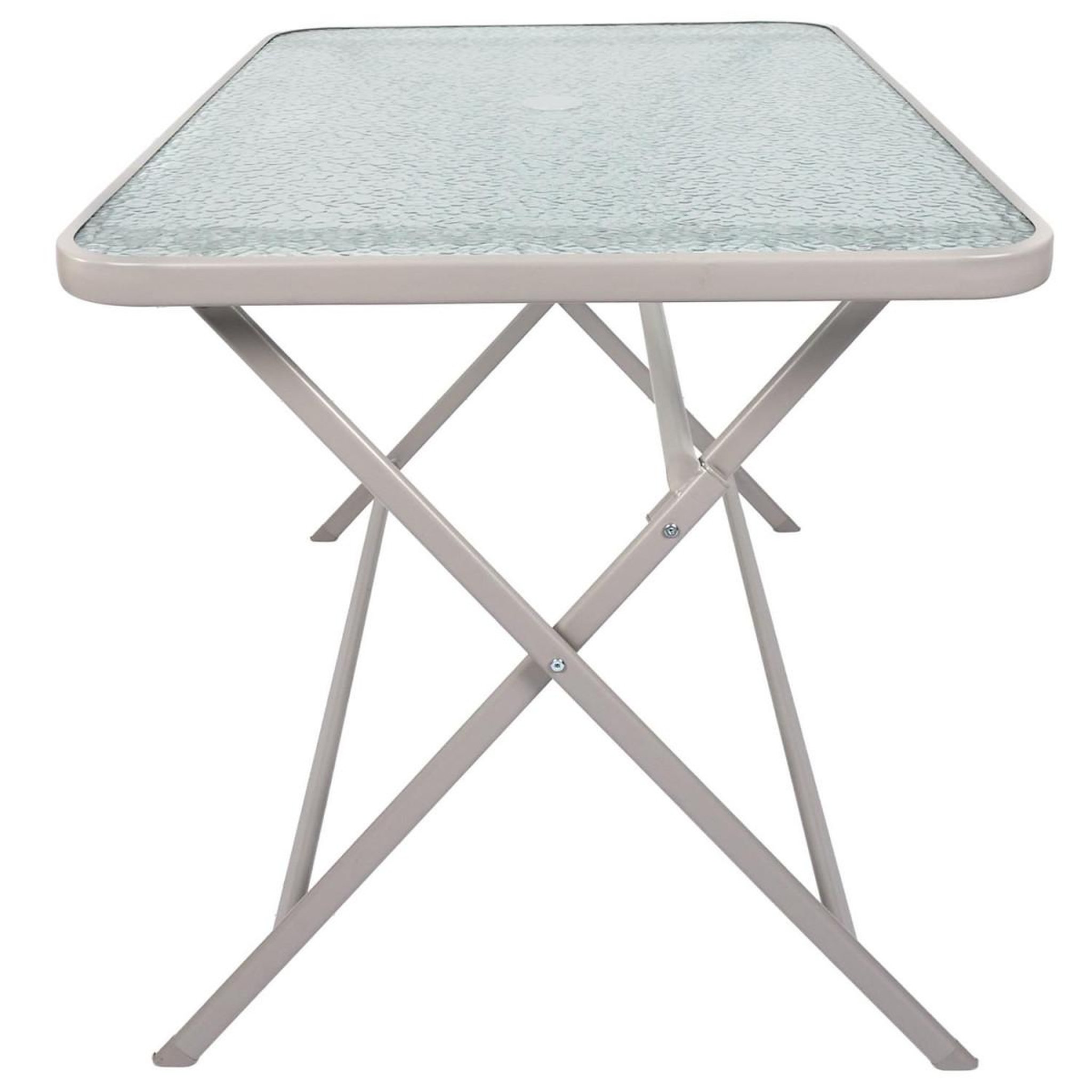 Voir la diapositive 3 : The Home Deco Factory Table de jardin en verre  formentera  110cm beige