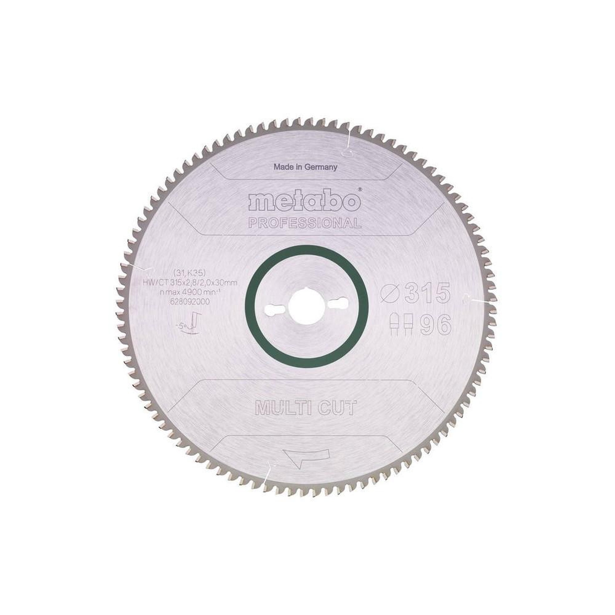 METABO SAS Lame de scie circ. Pro  Multi Cut  HW/CT 315x30, 96FZ/TZ -5°