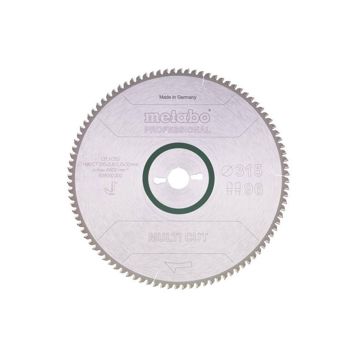 METABO SAS Lame de scie circ. Pro  Multi Cut  HW/CT 315x30, 96FZ/TZ -5°