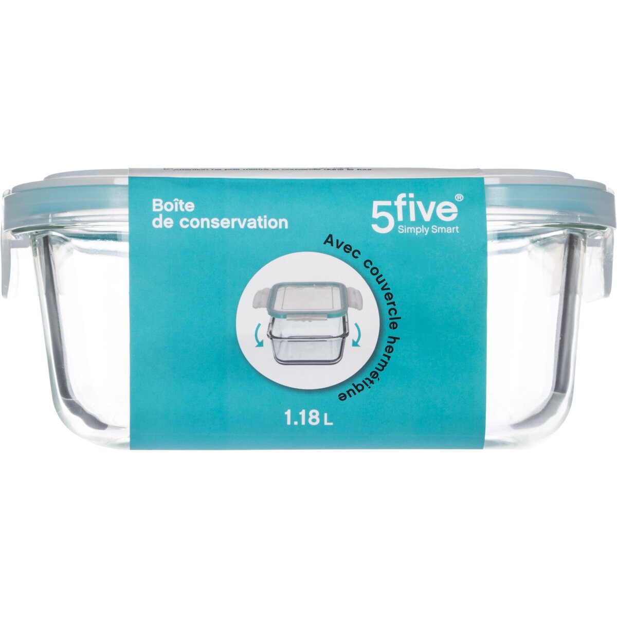 Boite verre carrrée CLIPEAT 1,18 L