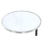 Voir la diapositive 2 : Paris Prix Table d'Appoint Design  Servant  62cm Argent & Blanc