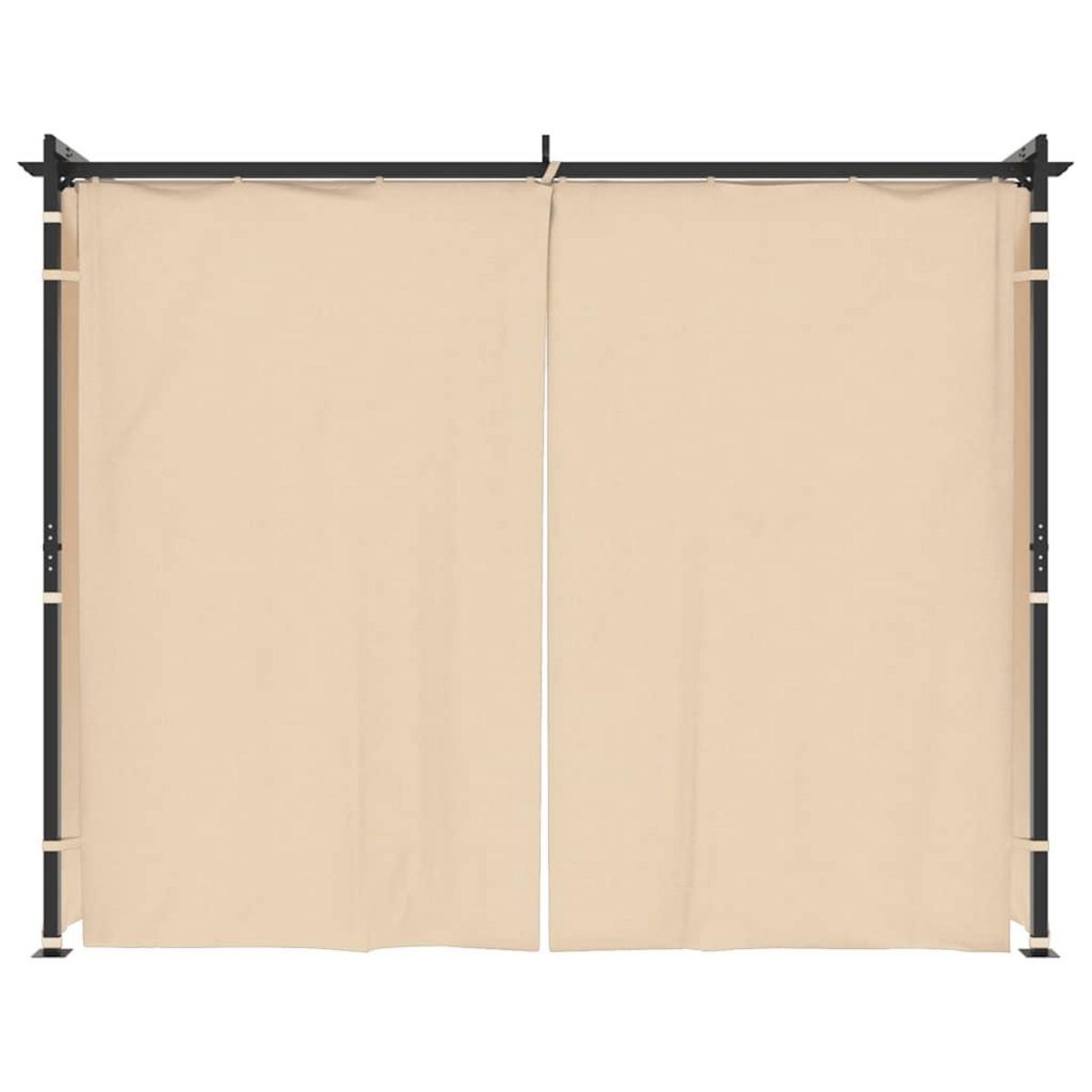 VIDAXL Tonnelle avec rideaux 3x3 m Creme Acier