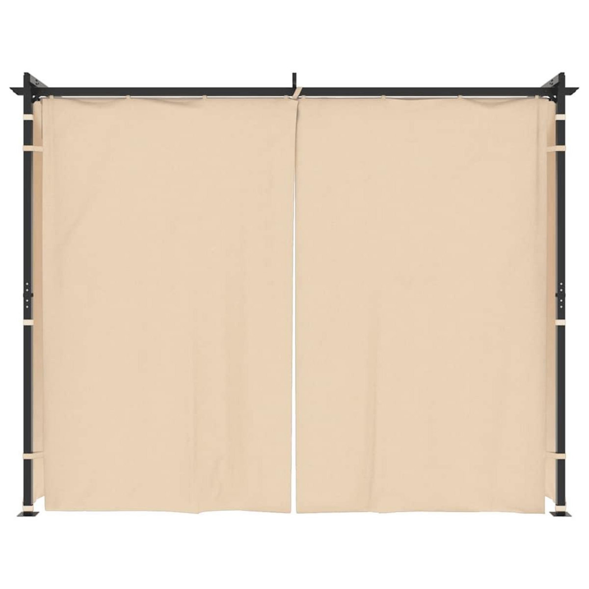 VIDAXL Tonnelle avec rideaux 3x3 m Creme Acier