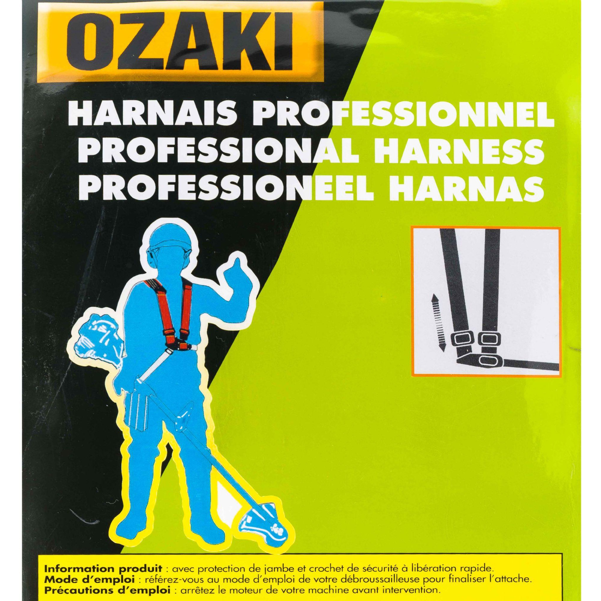 Voir la diapositive 2 : OzaKI Harnais pour débrousailleuse réglable