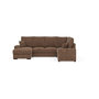 Voir la diapositive 1 : BEST MOBILIER Lorie - canapé panoramique d'angle droit 7 places convertible en velours côtelé grosse côte avec coffre