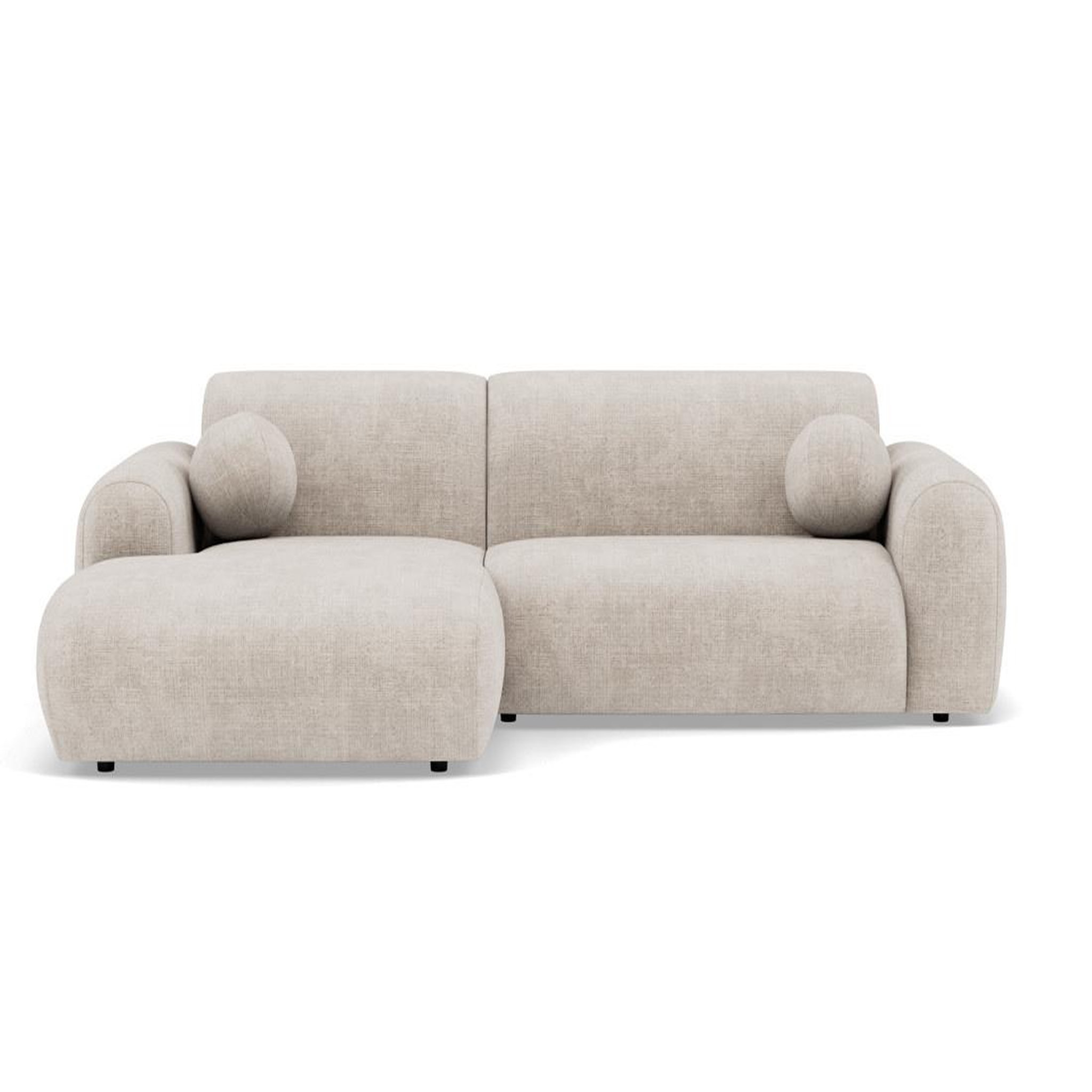 BEST MOBILIER Louise - canapé d'angle gauche 4 places en velours texturé. Coloris disponibles : Orange, Vert, Beige