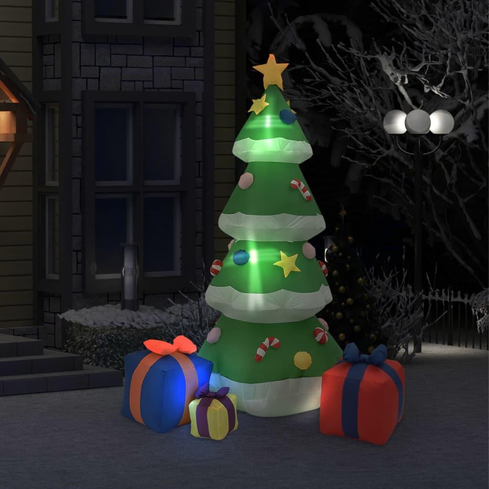 VIDAXL Sapin de Noël gonflable avec LED Int/Ext 240 cm