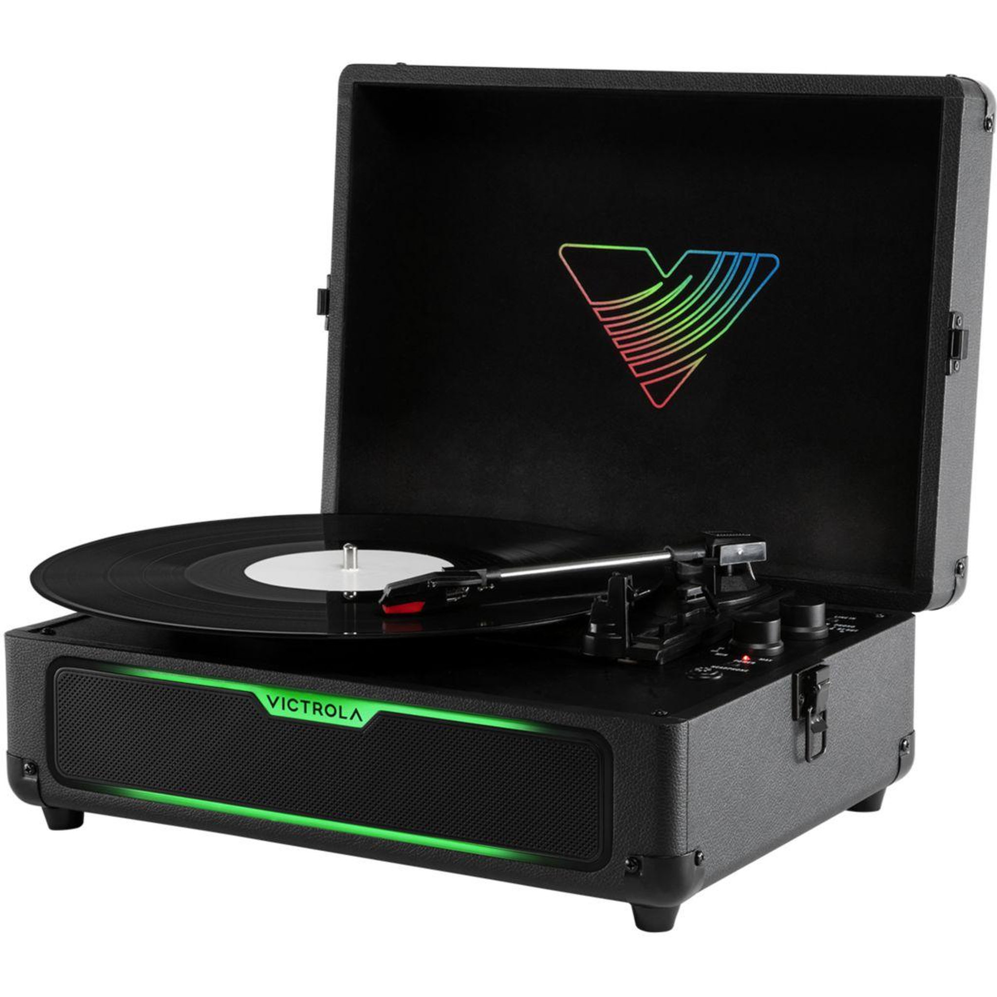 Voir la diapositive 3 : VICTROLA Platine vinyle glow format valise avec leds rgb