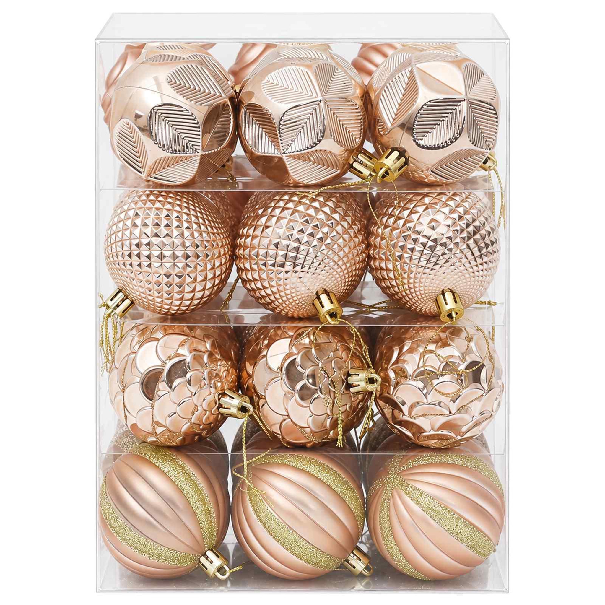 Voir la diapositive 4 : VIDAXL Ensemble de boules de Noël 36 pc Or rose Diam. 6 cm Polystyrene
