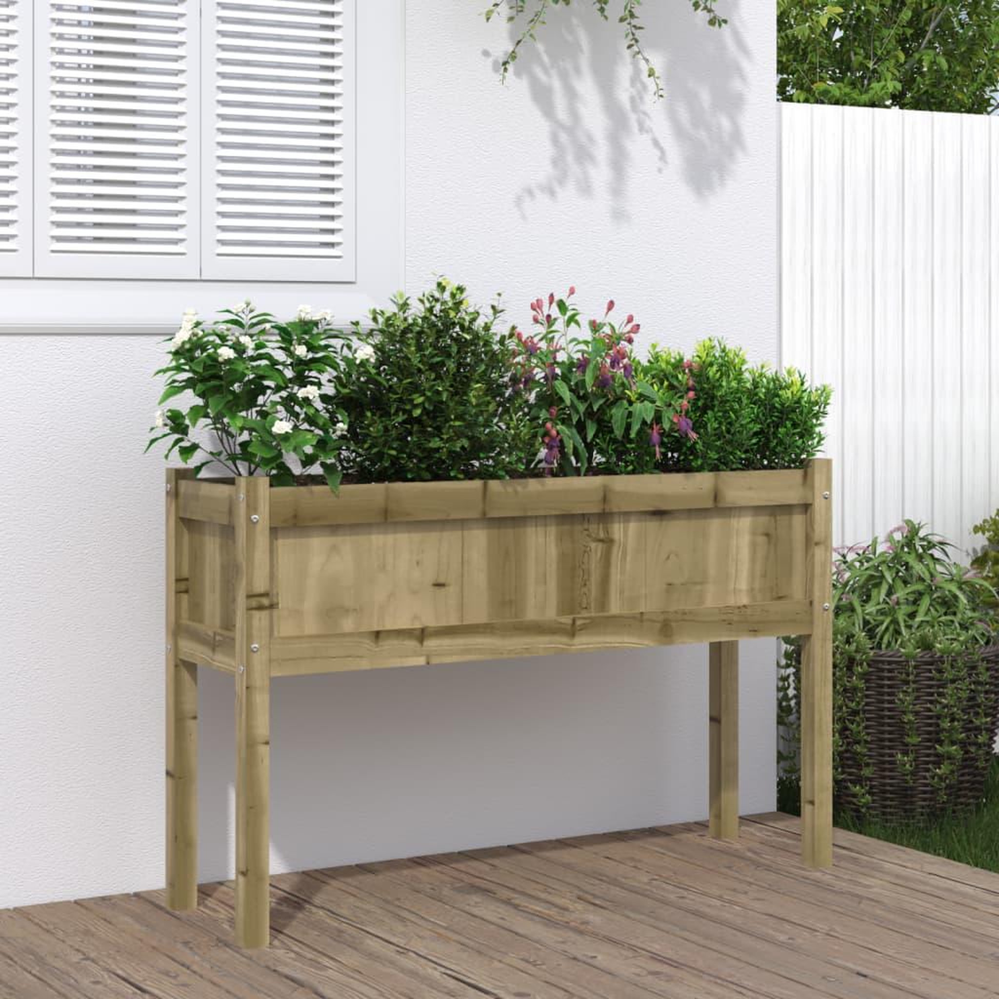 VIDAXL Jardiniere avec pieds 110x31x70 cm bois de pin impregne