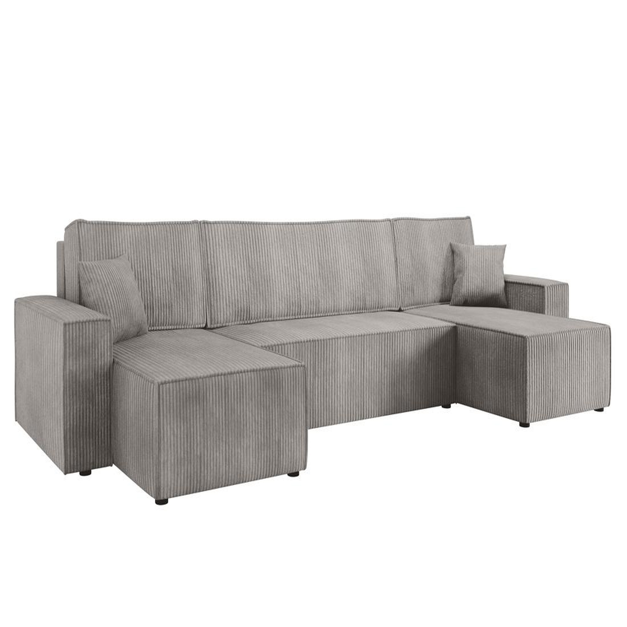 Voir la diapositive 1 : BEST MOBILIER Cezanne - canapé panoramique en u - 7 places - convertible avec coffre - en velours côtelé