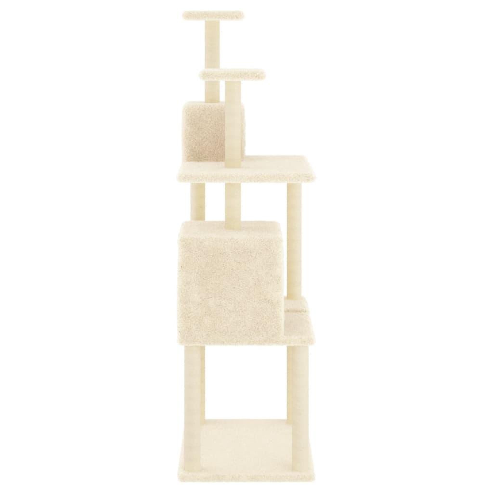 Voir la diapositive 4 : VIDAXL Arbre a chat avec griffoirs en sisal Creme 167 cm