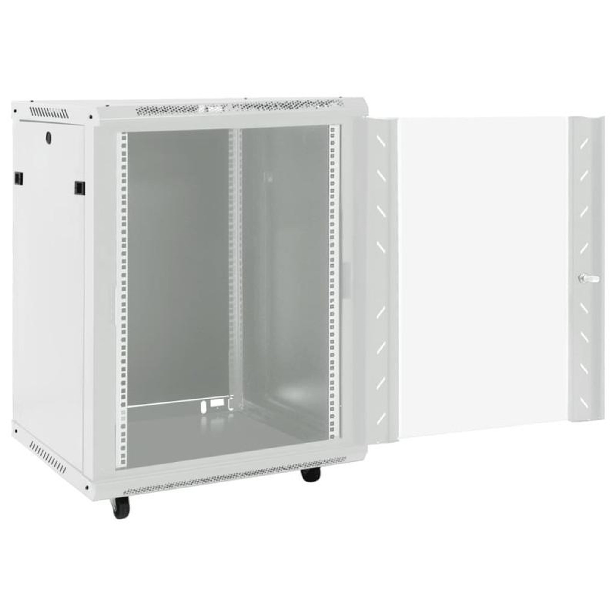 Voir la diapositive 2 : VIDAXL Coffret de réseau avec pieds pivotants 15U 19 IP20 53x40x80 cm