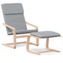 Voir la diapositive 2 : VIDAXL Chaise de relaxation avec repose-pied Gris clair Tissu