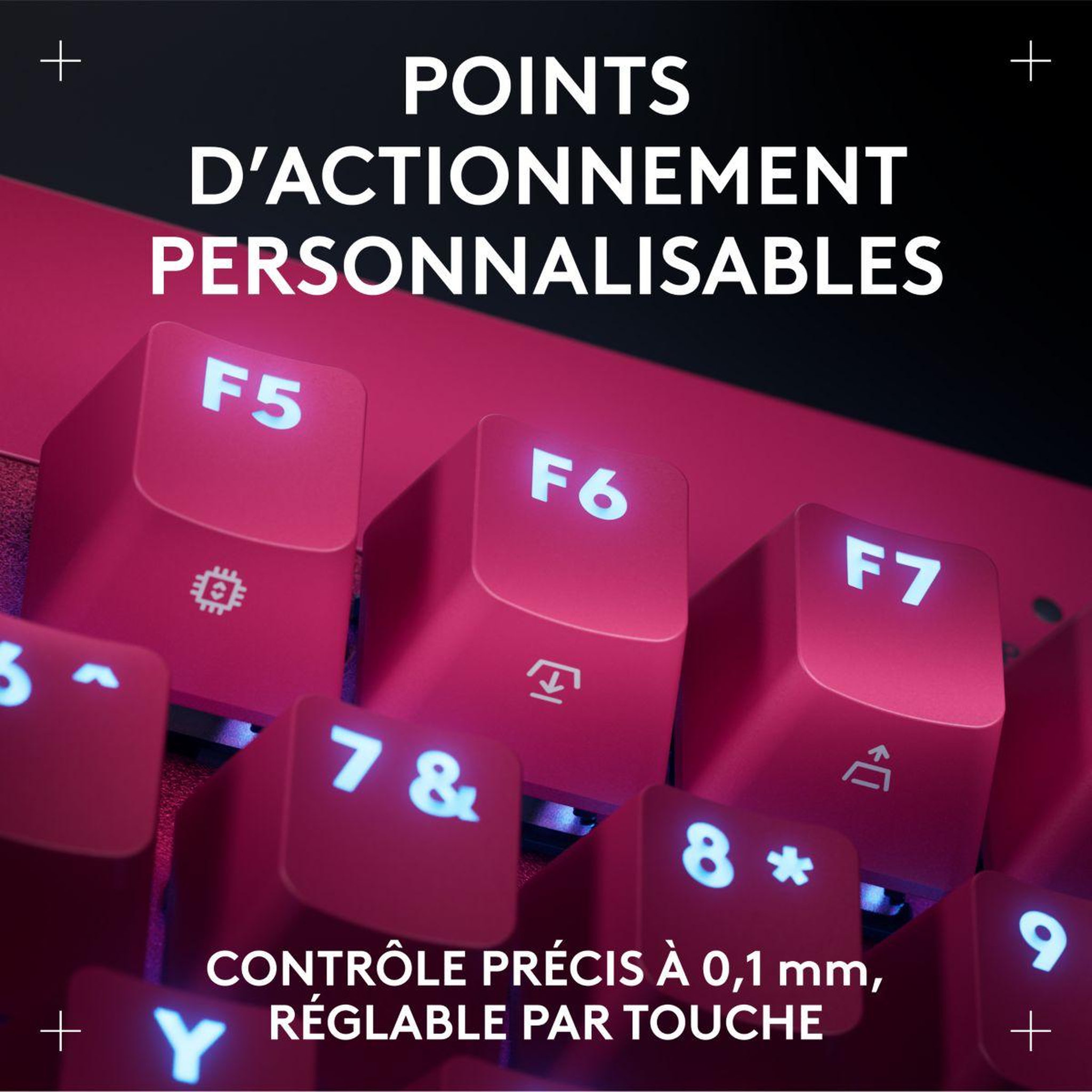 Voir la diapositive 4 : Logitech Clavier gamer g pro x tkl rapid magenta