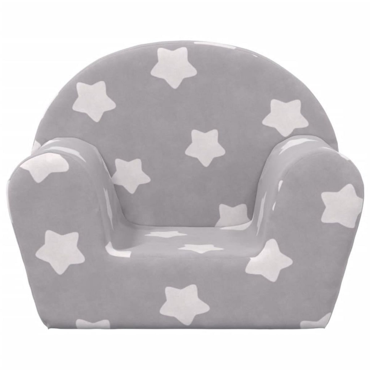VIDAXL Canape pour enfants gris clair avec etoiles peluche douce