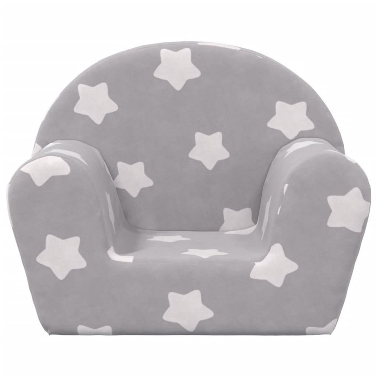 VIDAXL Canape pour enfants gris clair avec etoiles peluche douce