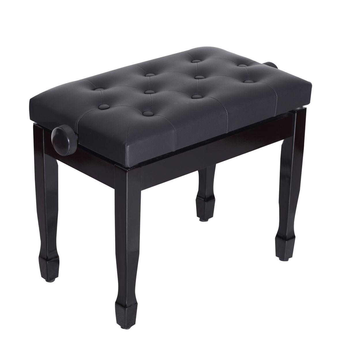HOMCOM HOMCOM Banquette piano tabouret siege hauteur reglable noir bois revêtement synthétique