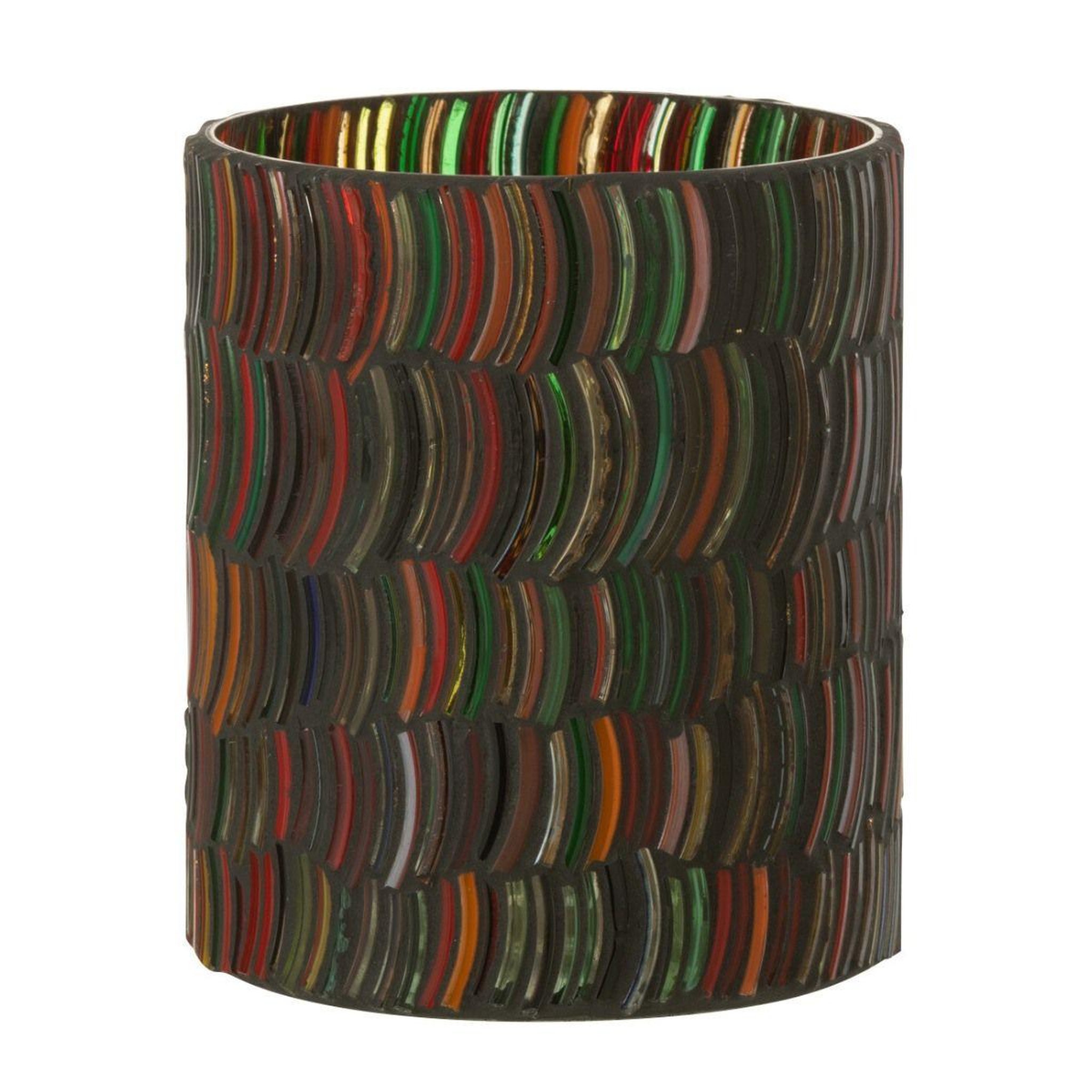 J-LINE Photophore Design  Mosaic Courbe  12cm Multicolore