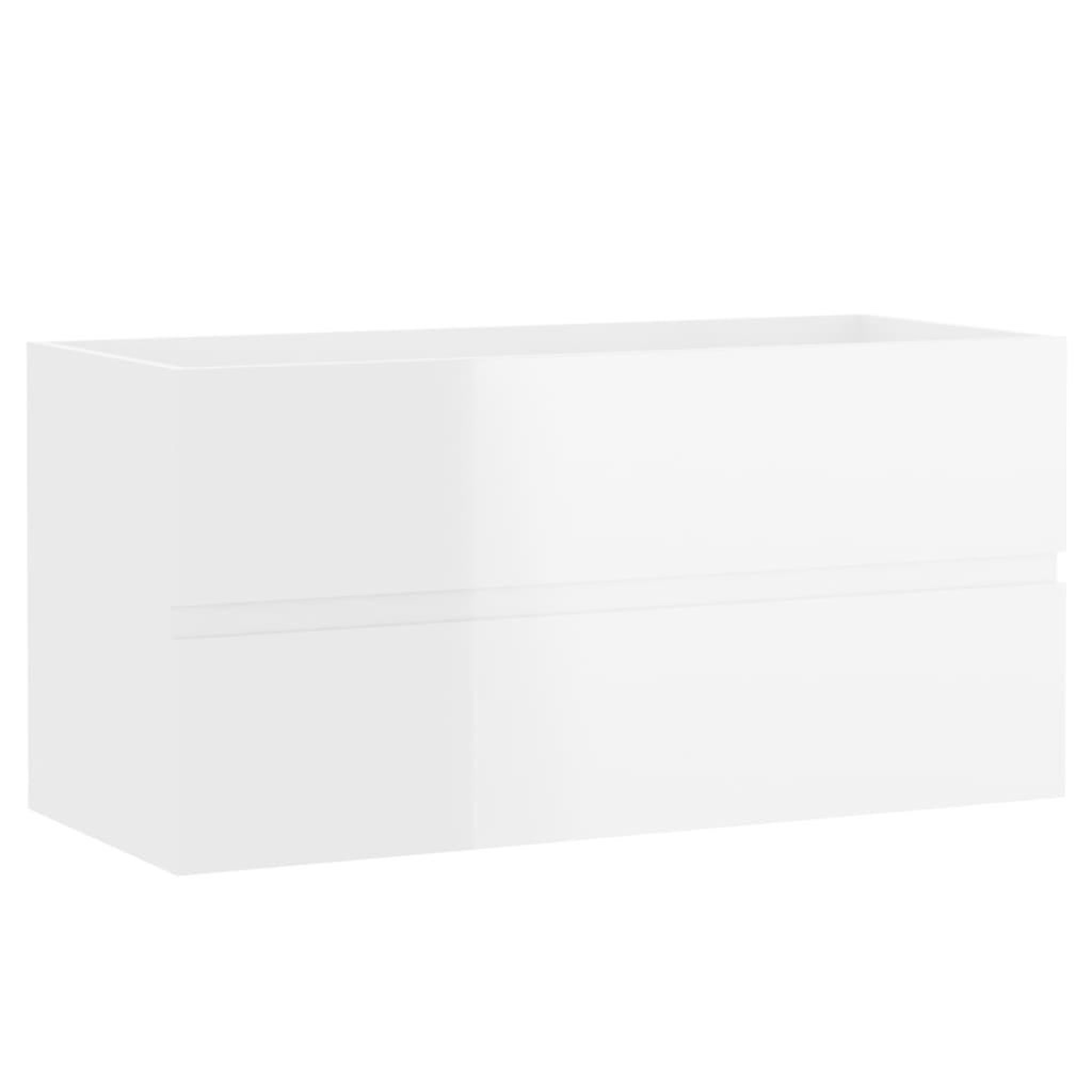 Voir la diapositive 2 : VIDAXL Armoire d'evier Blanc brillant 90x38,5x45 cm Bois d'ingenierie