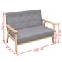 Voir la diapositive 6 : VIDAXL Canape a 2 places Tissu Gris clair