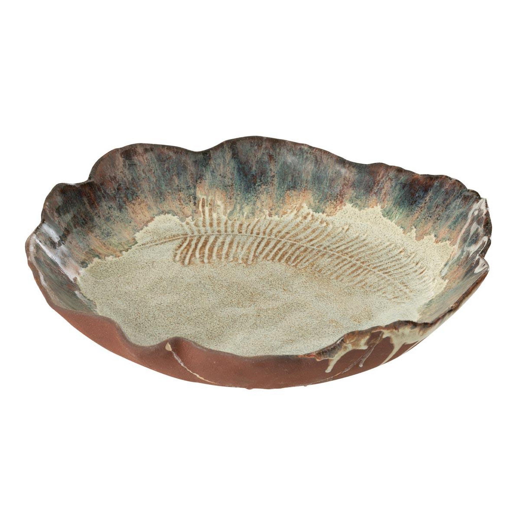 J-LINE Coupelle déco en céramique  naga  30cm rouille