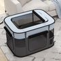 Voir la diapositive 4 : PAWHUT Parc pliable pour chien en tissu Oxford - fenêtres, portes en maille - sac de rangement - gris noir
