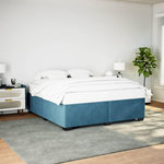 VIDAXL Cadre de lit sans matelas bleu 200x200 cm velours