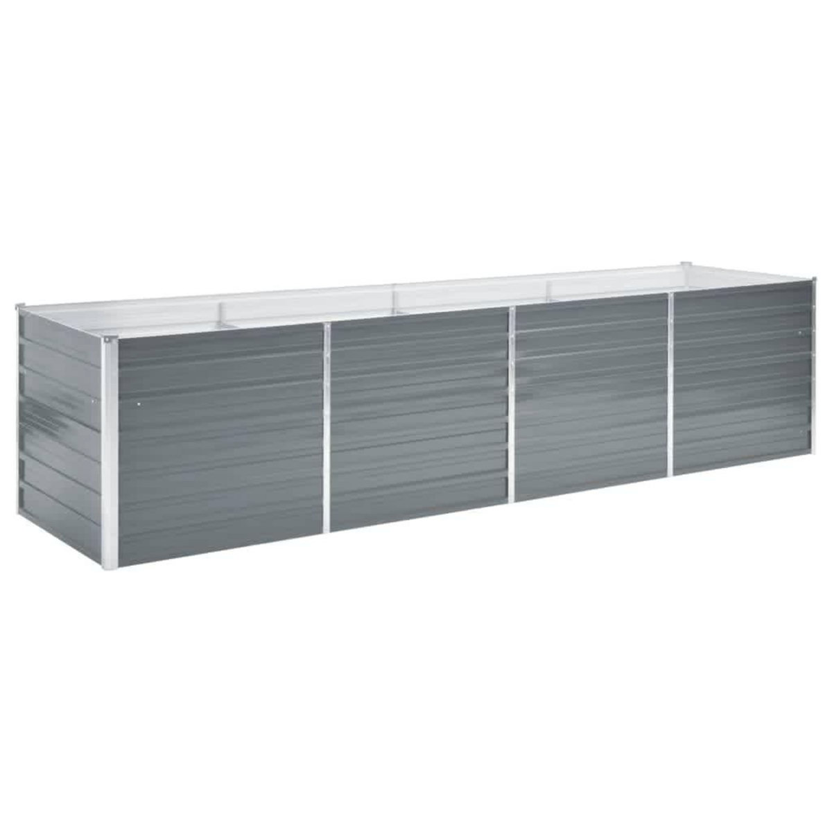 VIDAXL Lit sureleve de jardin Acier galvanise 320x80x77 cm Gris