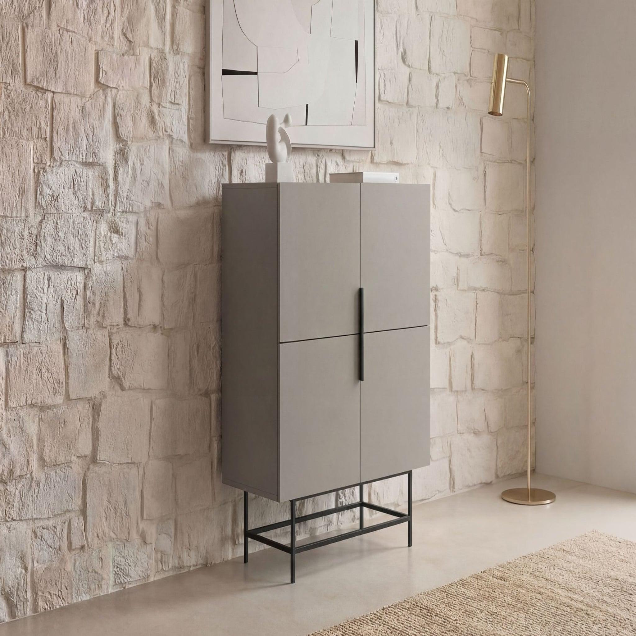 Voir la diapositive 3 : CASANOVA PARIS Soma - commode 4 portes 100cm en mélamine