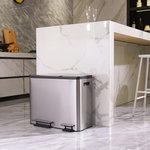 EKO EKO Poubelle à pédale EcoCasa 3x15 L Argenté mat