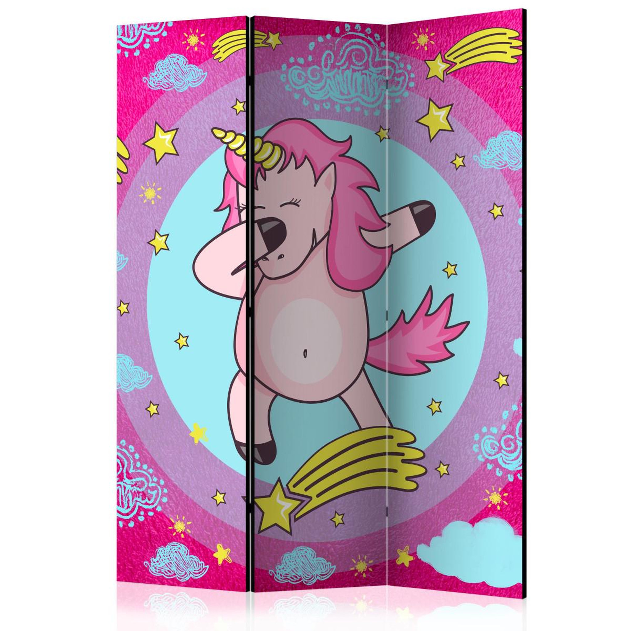 Paris Prix Paravent 3 volets  dancing unicorn  135x172cm
