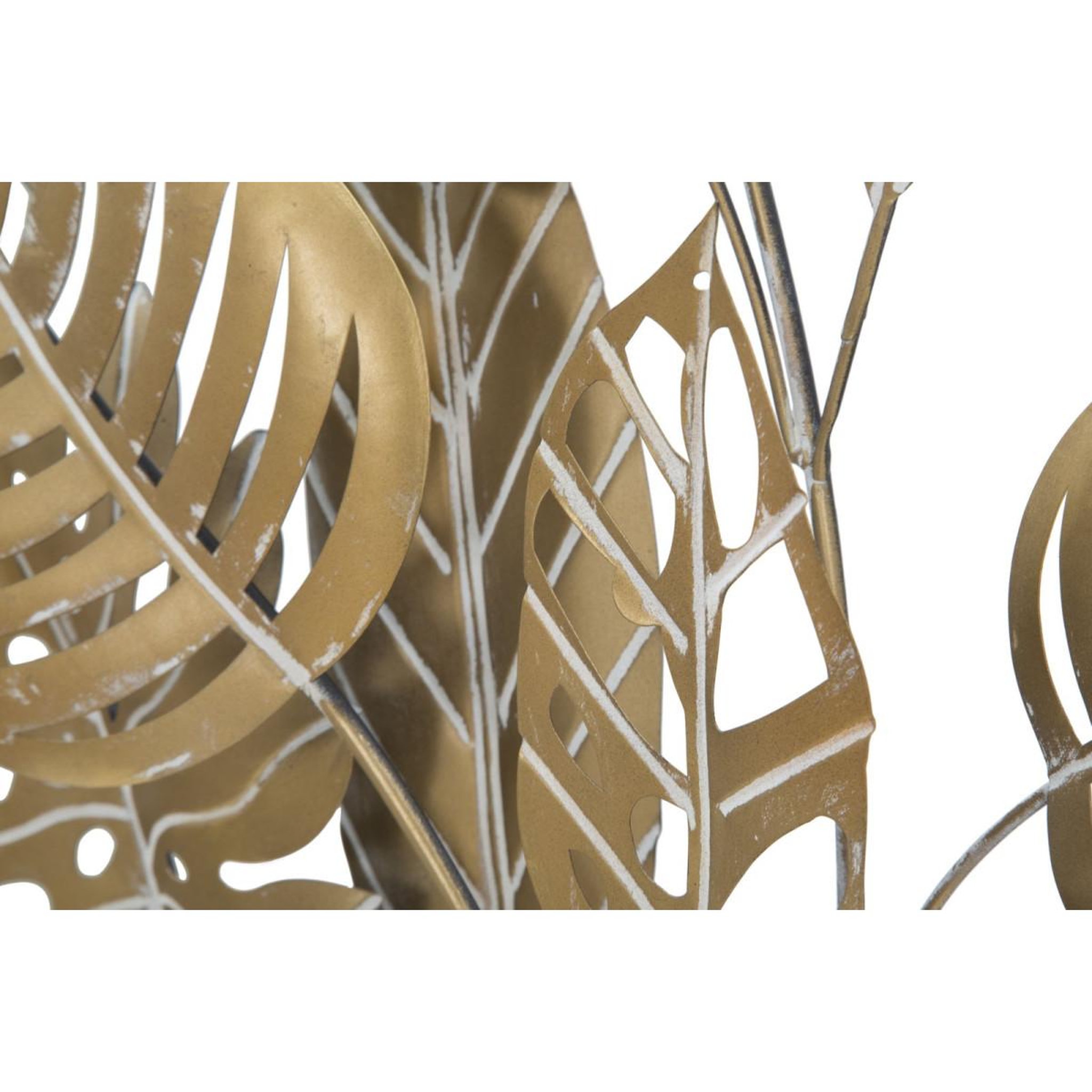 Voir la diapositive 3 : Paris Prix Décoration murale encadrée en métal  jungle  80cm or