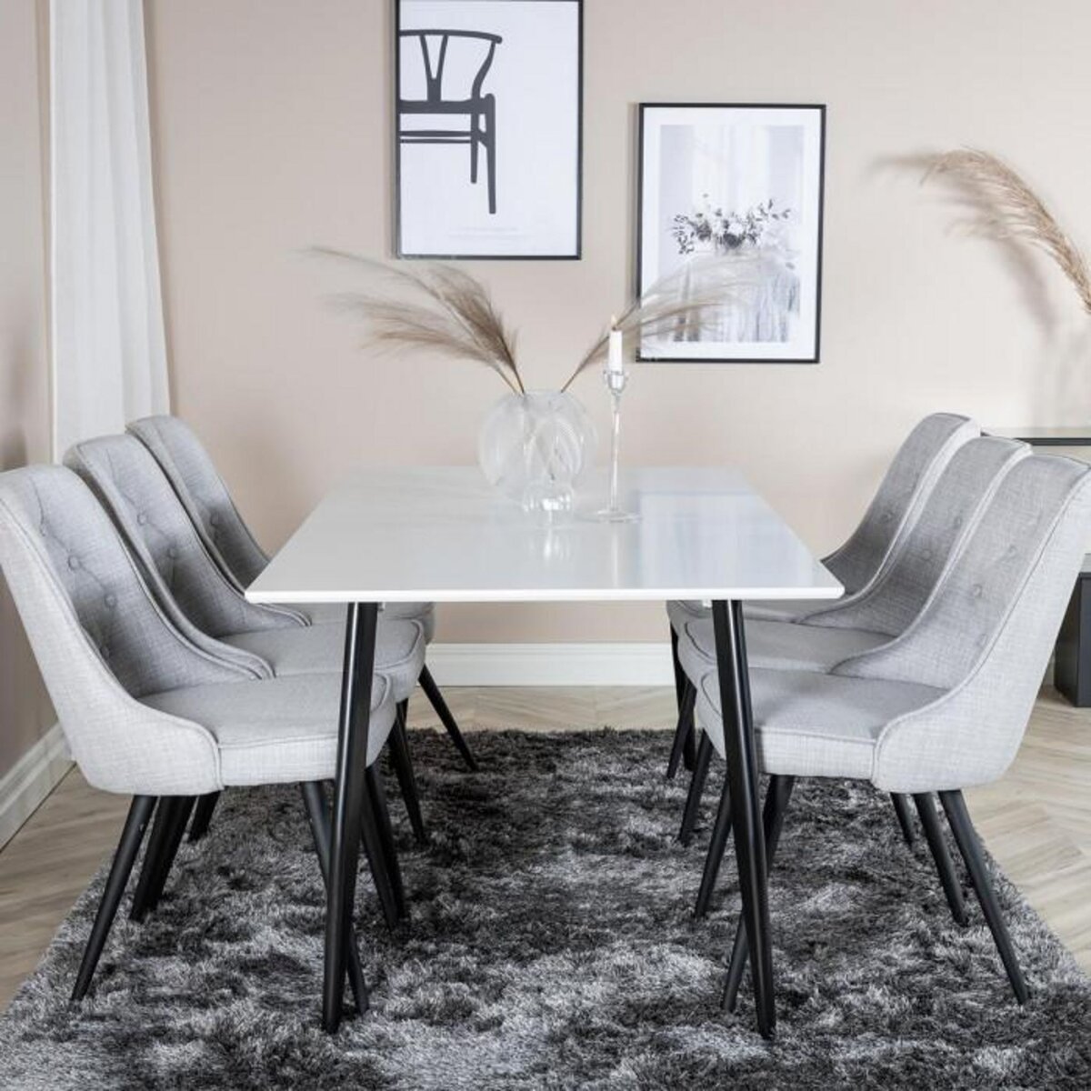 Paris Prix Table à Manger  Polar  180cm Blanc & Noir