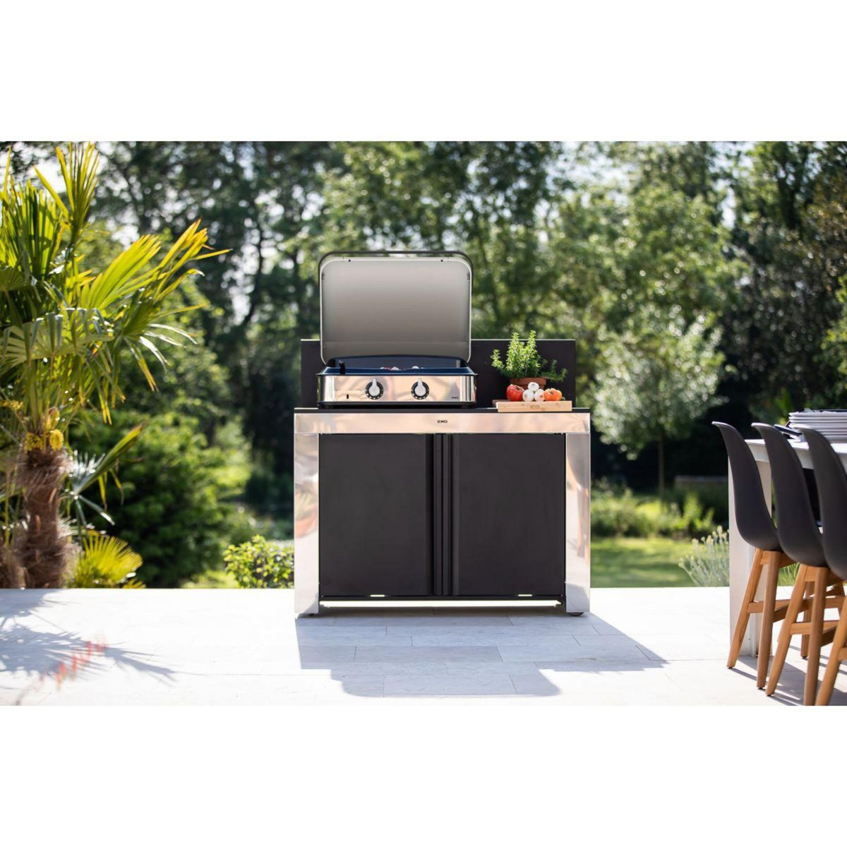 Eno Chariot Plancha Felix Inox/acier 2 portes comaptible planchas ENO