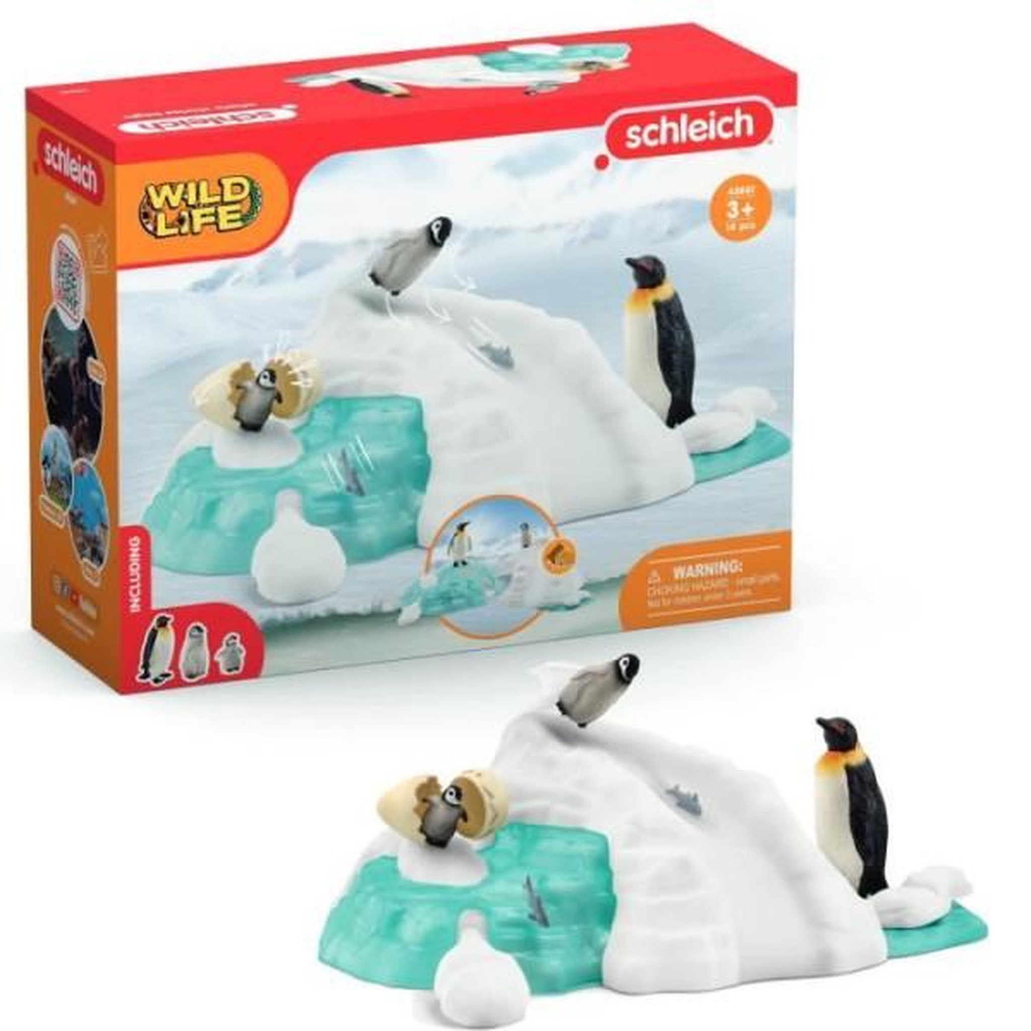 Schleich SCHLEICH- Famille pingouin sur la banquise- 42661- Gamme Wild Life