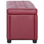 Voir la diapositive 3 : VIDAXL Pouf de rangement 87,5 cm Rouge bordeaux Similicuir