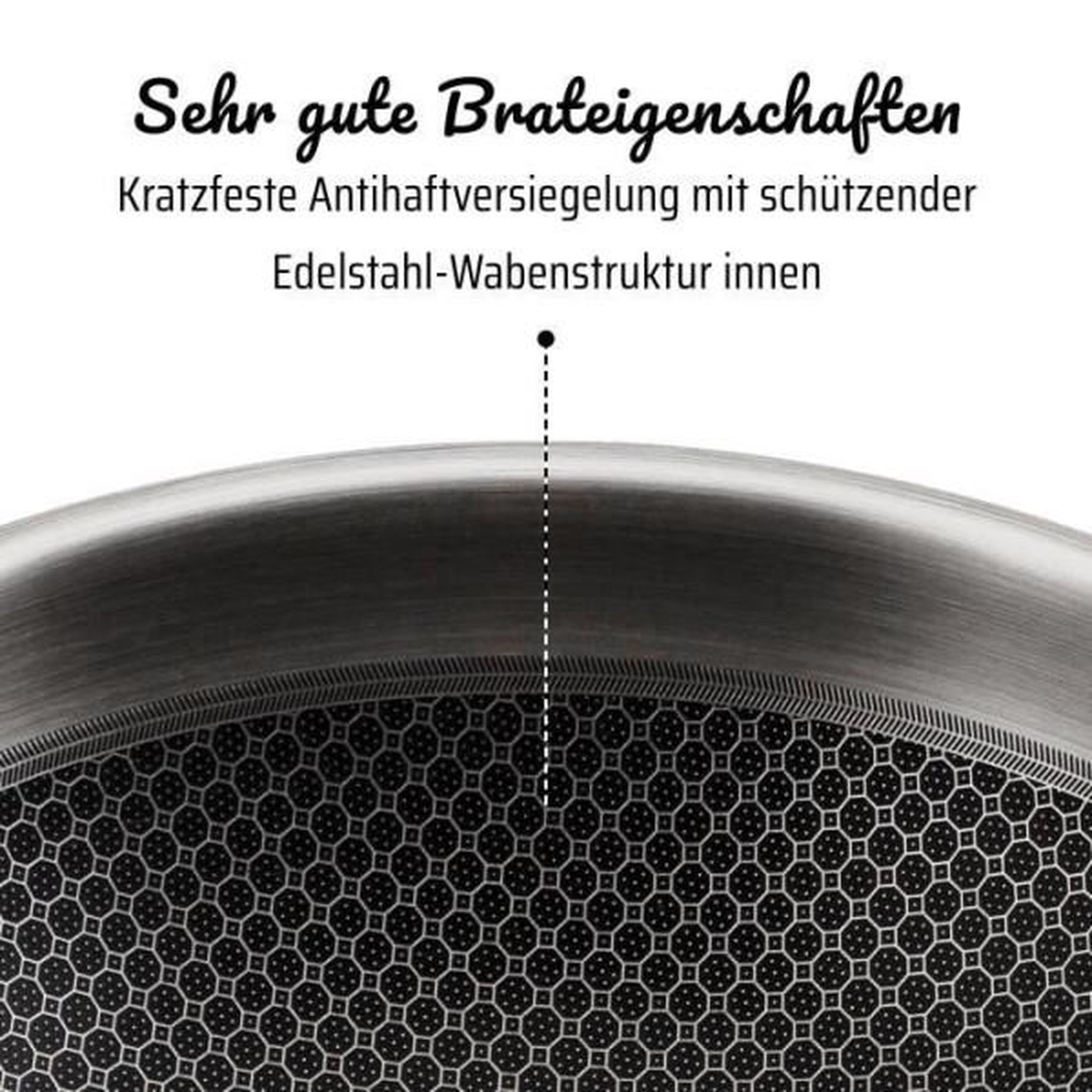 Voir la diapositive 4 : GSW GSW Wok pro avec couvercle - Ø 32 cm - Fond 3-PLY - Poignée rivetée - Inox - Tous feux dont induction