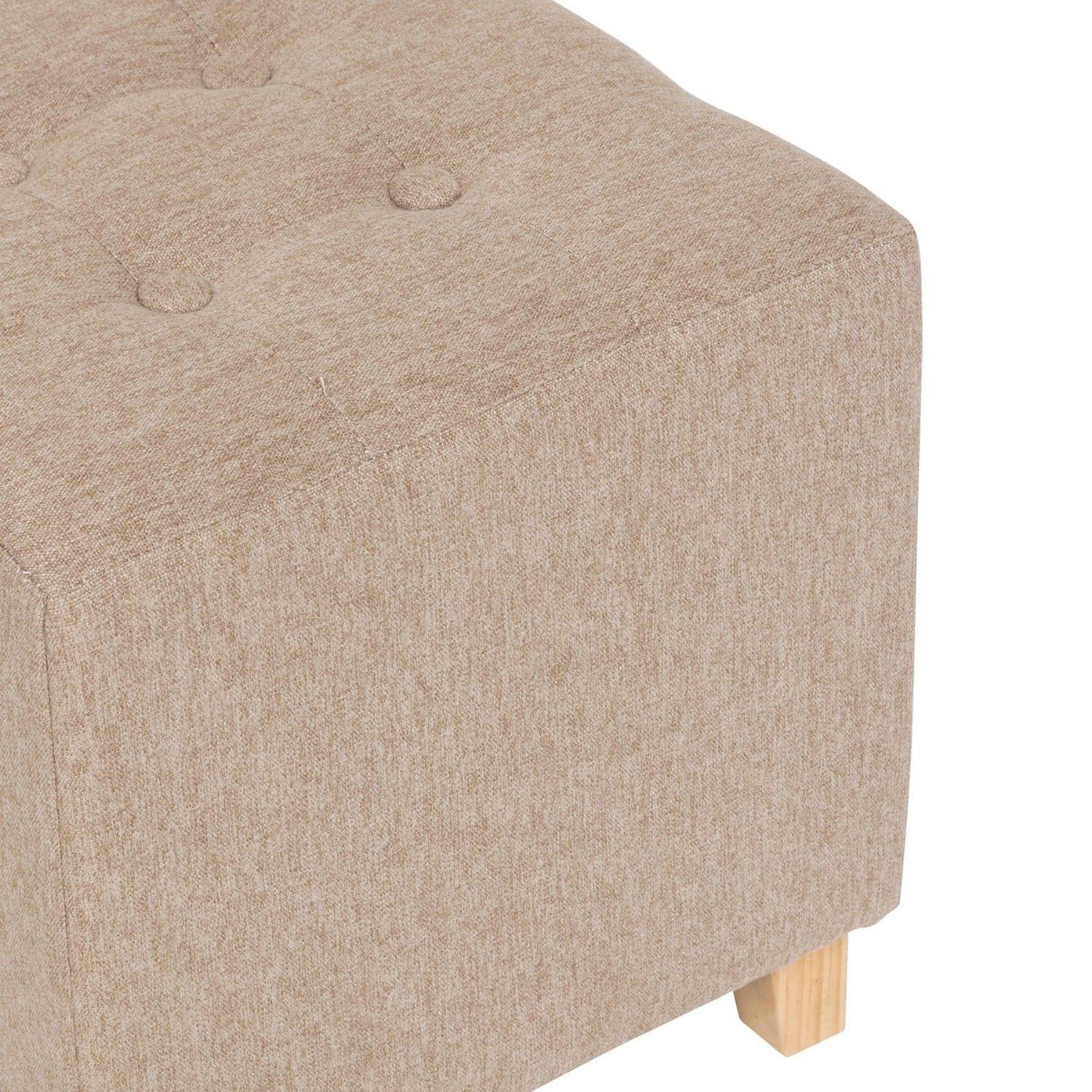 Voir la diapositive 3 : ATMOSPHERA Pouf carré en tissu leandre - beige
